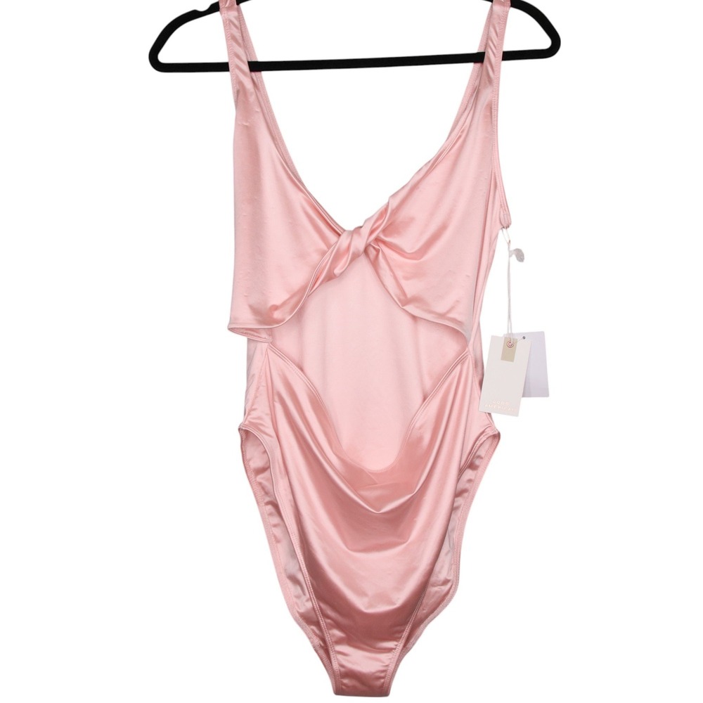 Good American Twisted Cut Out Swimsuit Size 4 Pink One Piece Summer Beach NWT